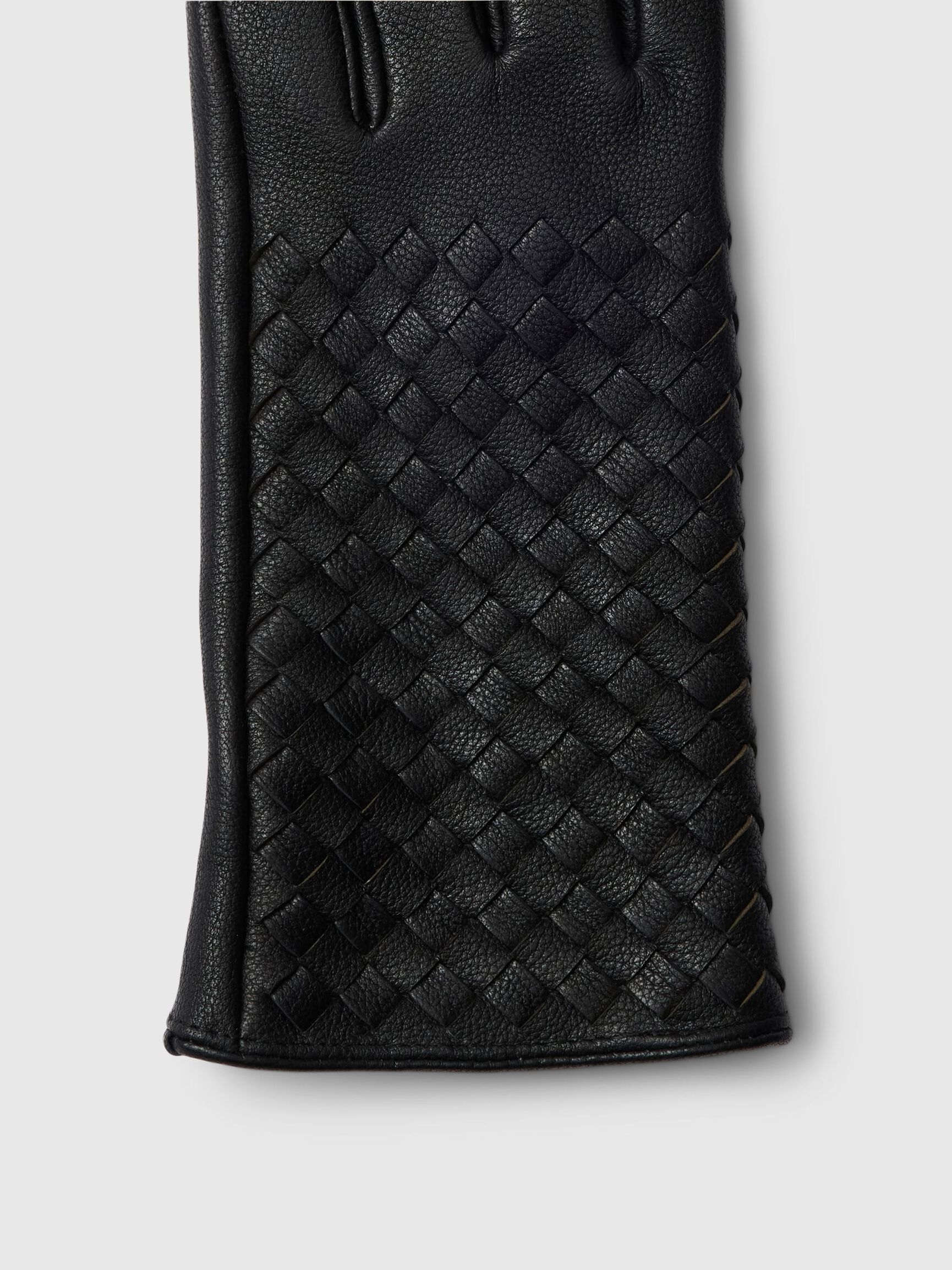 FLETTET RUSKIND HANDSKER, Black, highres