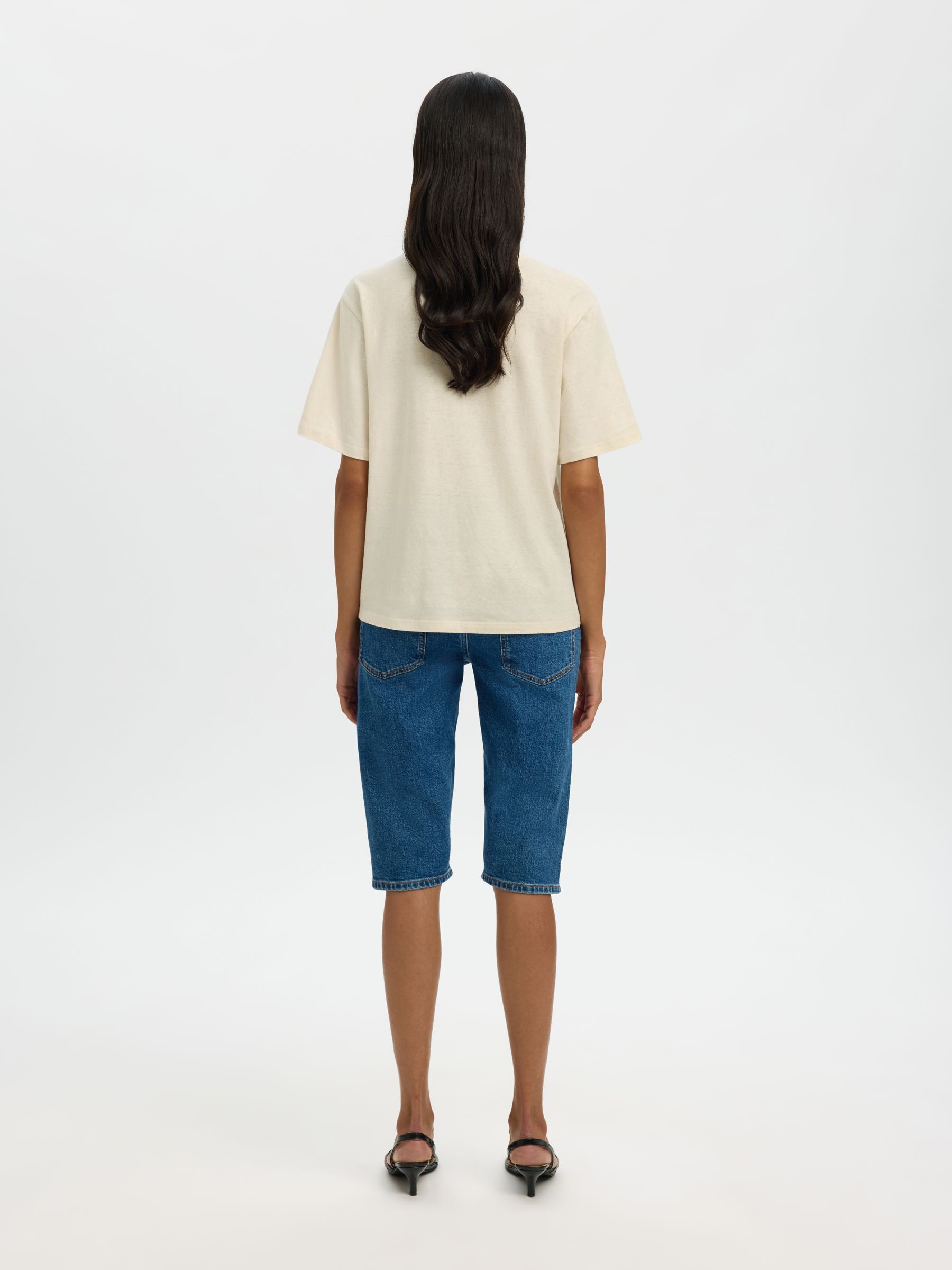 LINEN BLEND T-SHIRT, Nature, highres