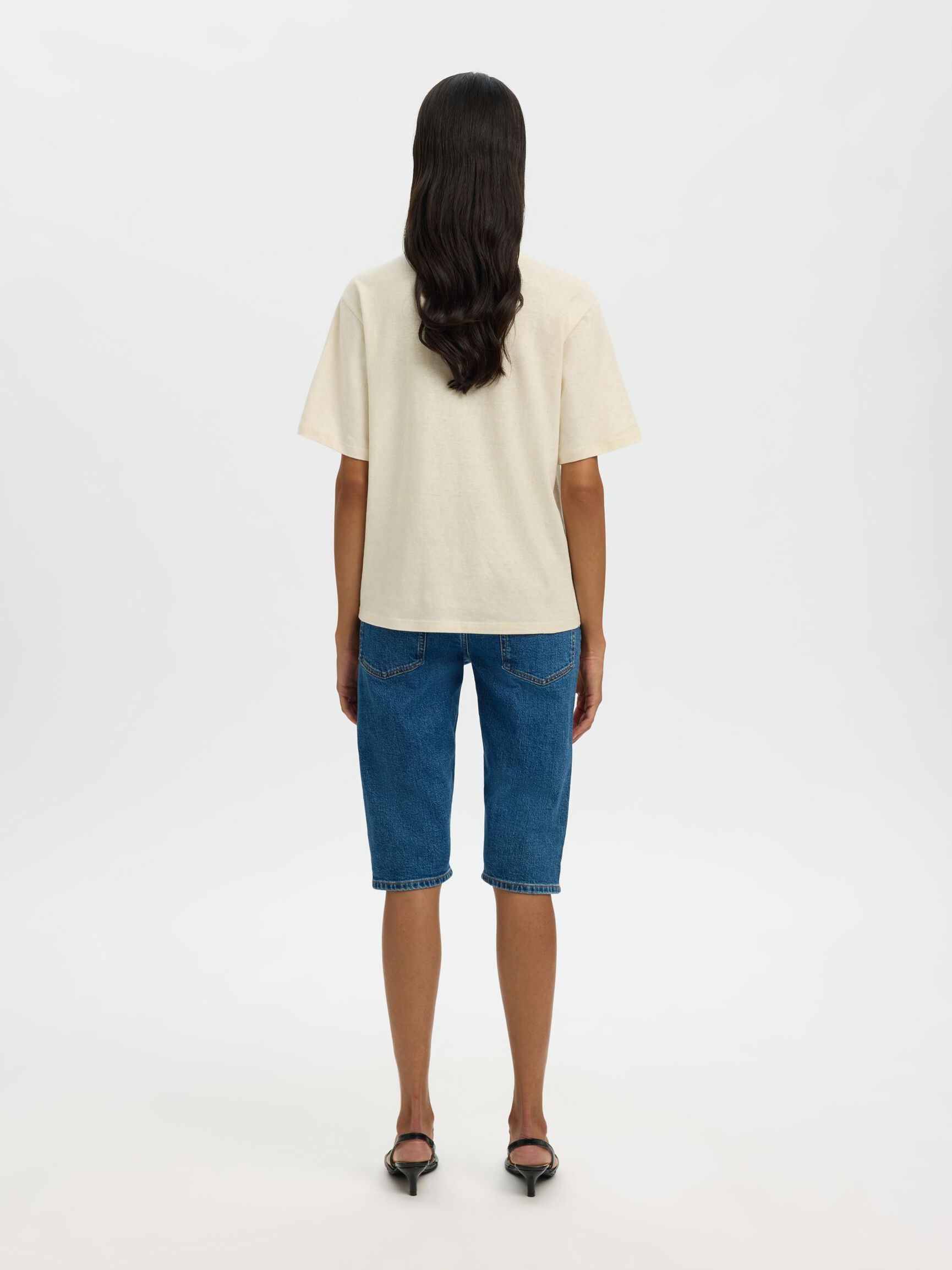 LINEN BLEND T-SHIRT, Nature, highres