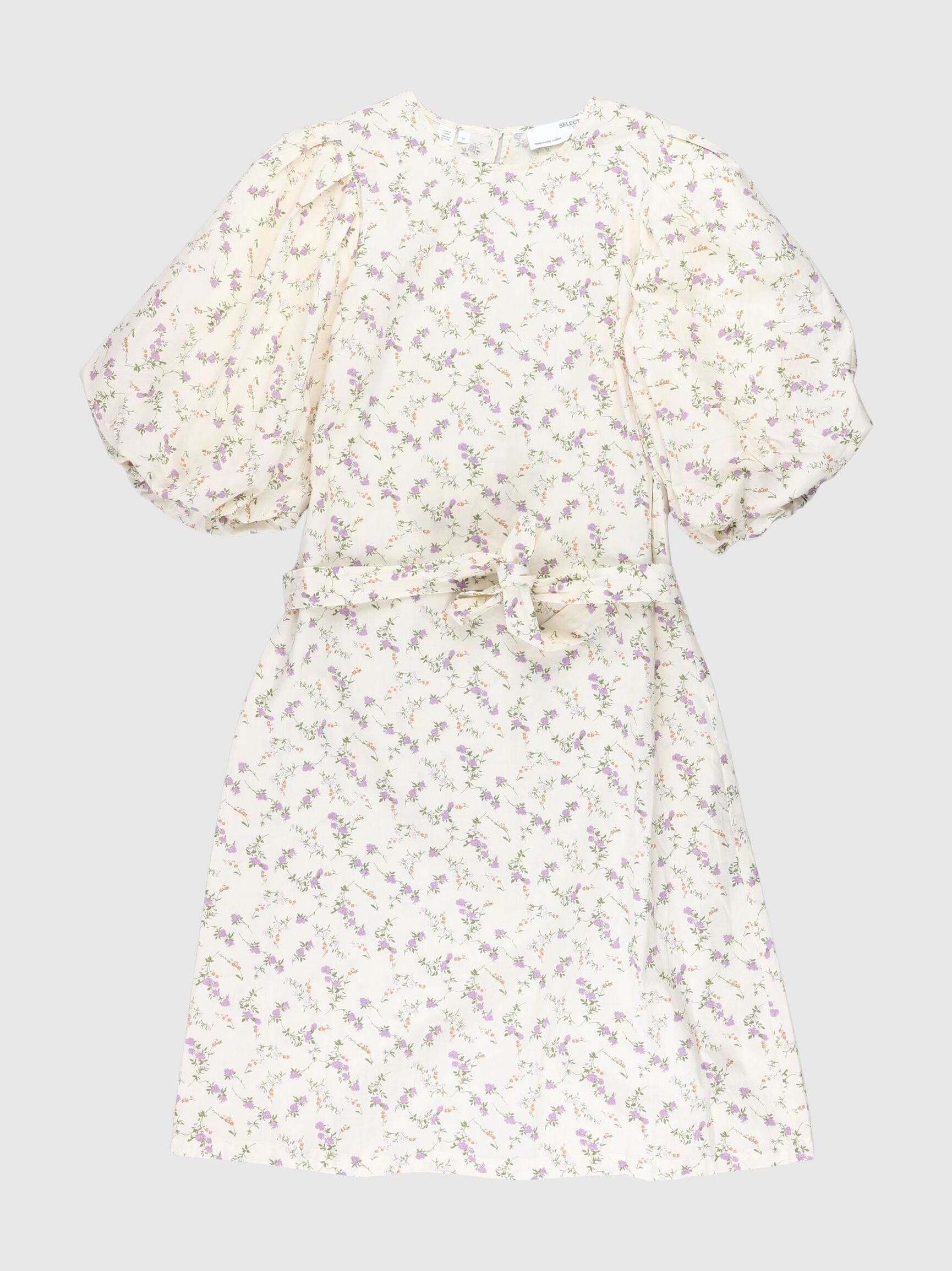FLORAL MIDI DRESS, Sandshell, highres