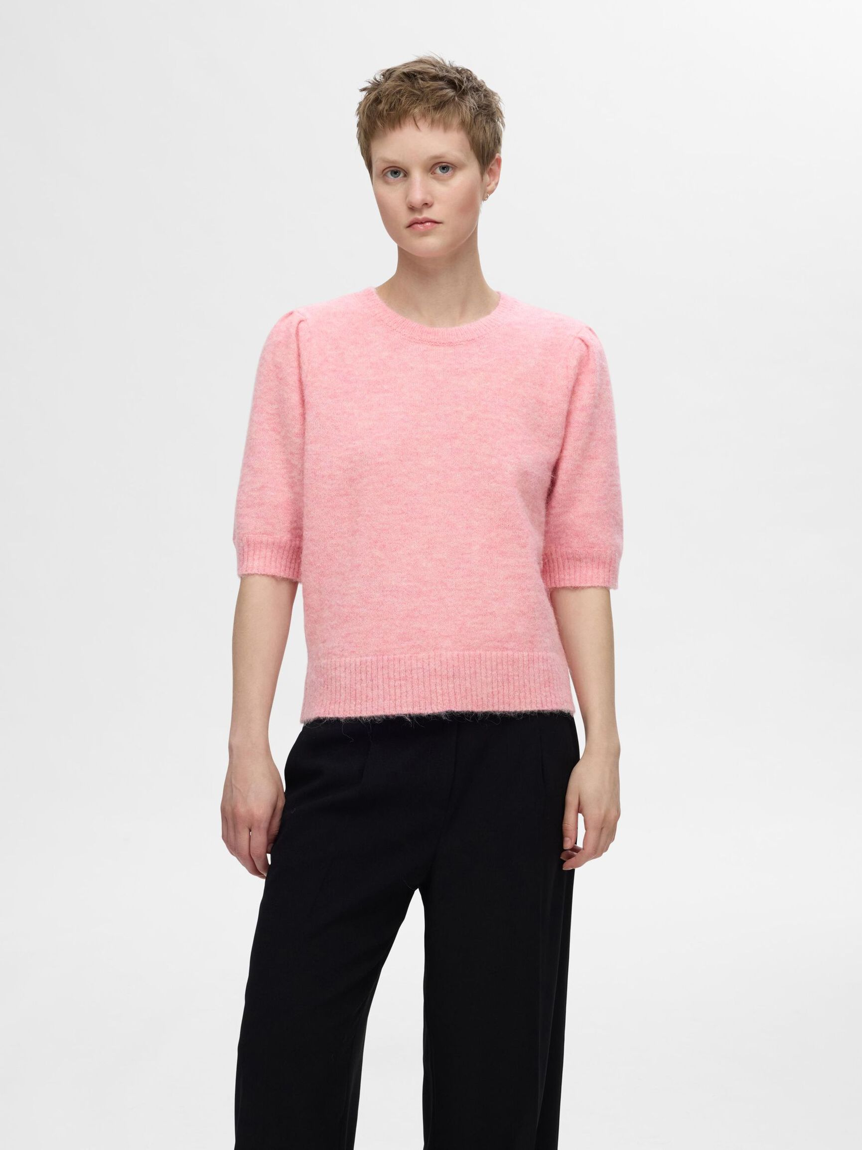 WOLMIX TOP MET KORTE MOUWEN, Peony, highres