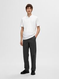 ZIPPER POLO SHIRT, Cloud Dancer, highres