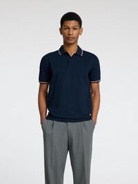 SHORT SLEEVED POLO SHIRT, Dark Sapphire, highres