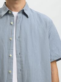REGULAR FIT LINEN-BLEND SHIRT, Dusty Blue, highres