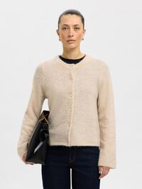 ULDBLANDING STRIKKET CARDIGAN, Birch, highres