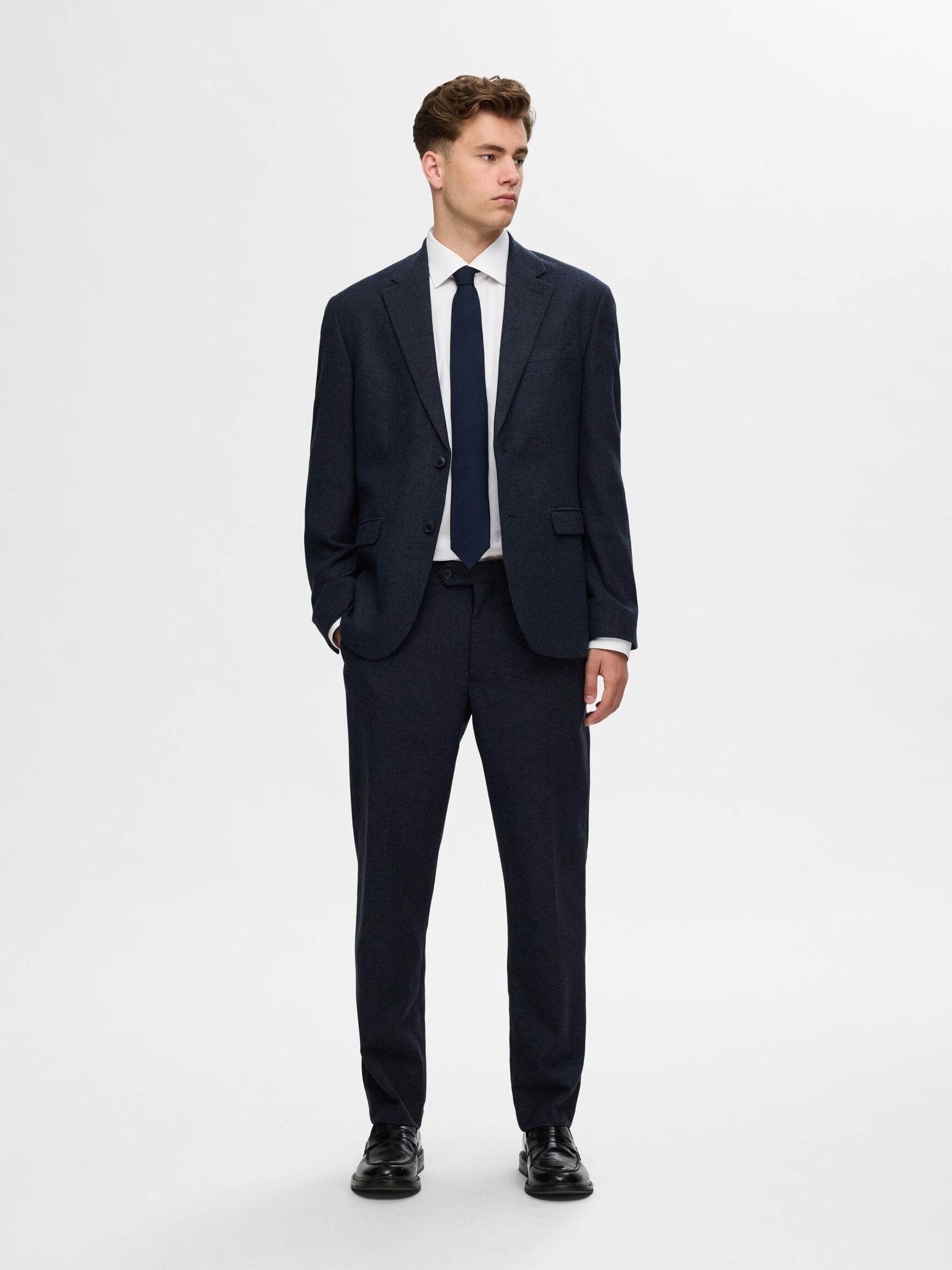 GERUIT WOLMIX PANTALON, Dark Blue, highres