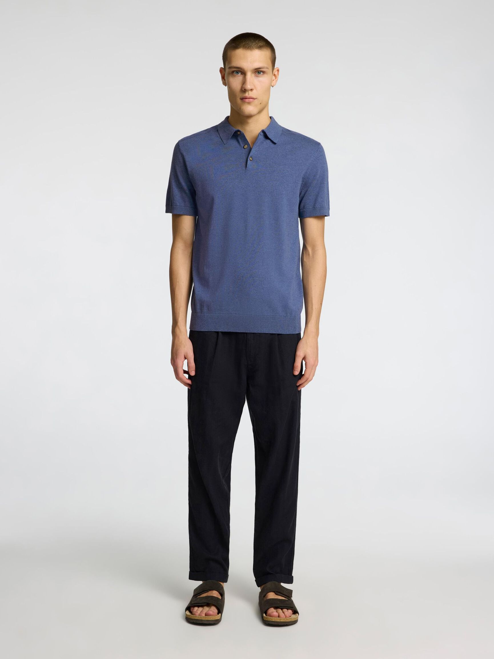 KNITTED POLO SHIRT, Oceana, highres
