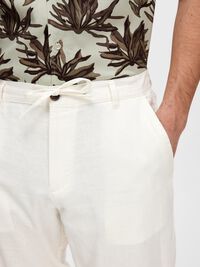 SLIM TAPERED LINEN BLEND TROUSERS, Cloud Dancer, highres