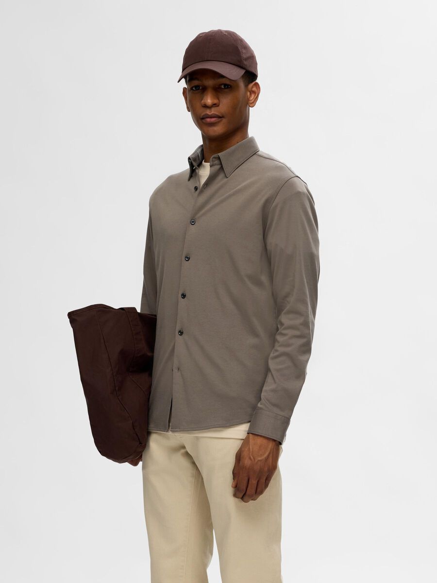 Selected SLIM FIT SHIRT, Morel, highres - 16094593_Morel_003.jpg