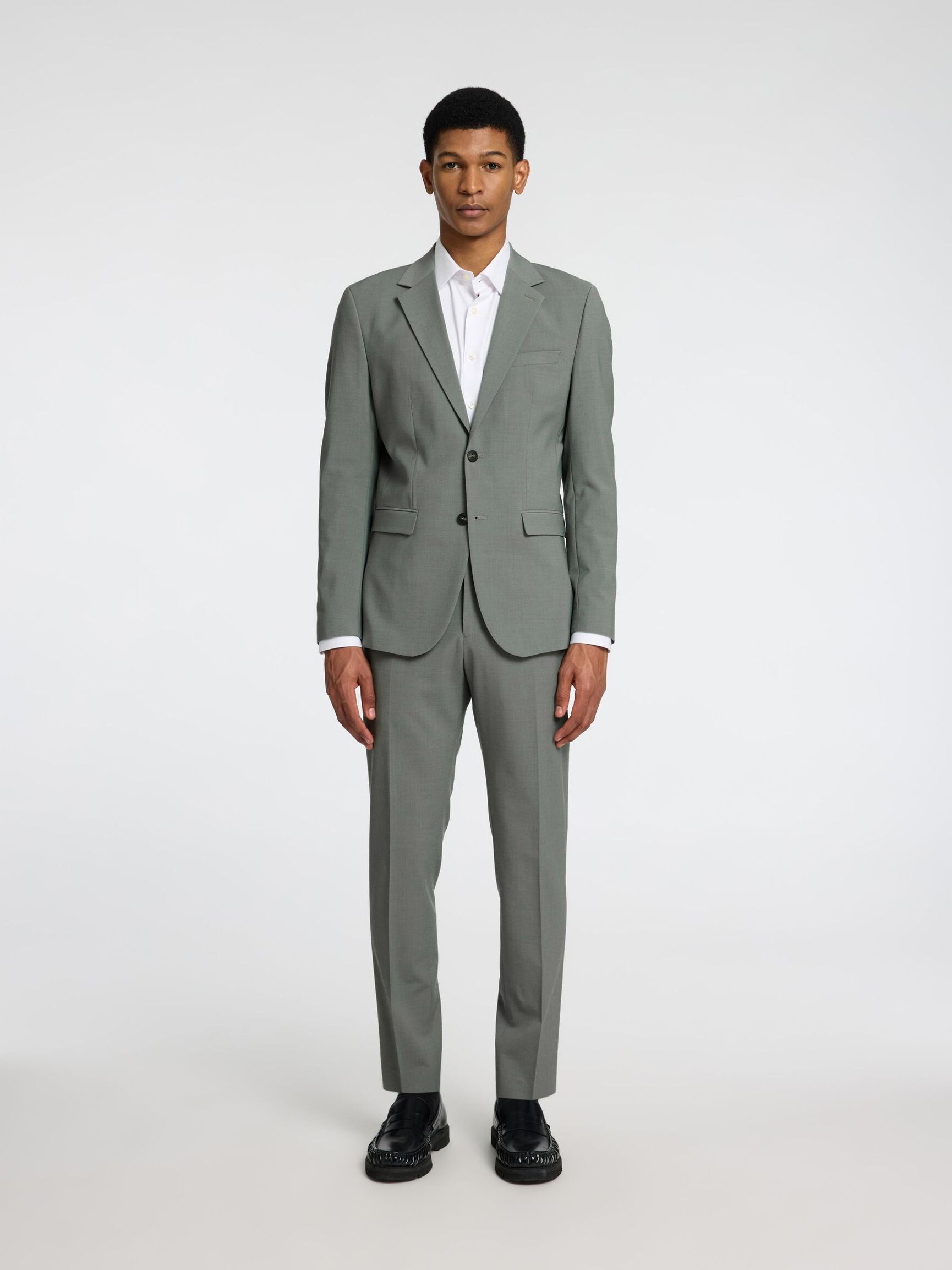 BOUTONNAGE SIMPLE BLAZER AJUSTÉ, Iceberg Green, highres