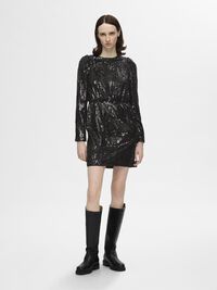 SEQUIN  MINI DRESS, Black, highres