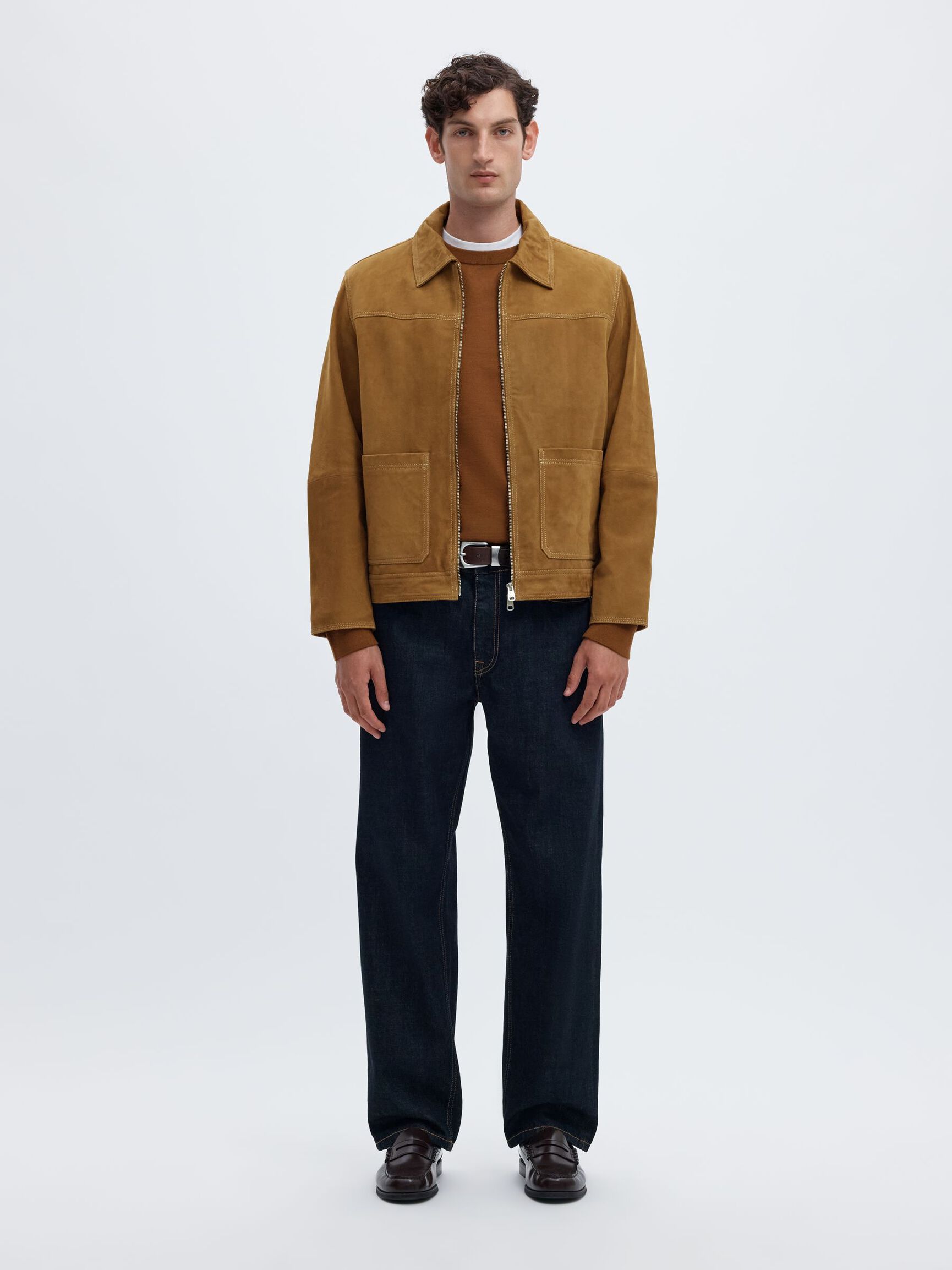 SUEDE JACKET, Monks Robe, highres