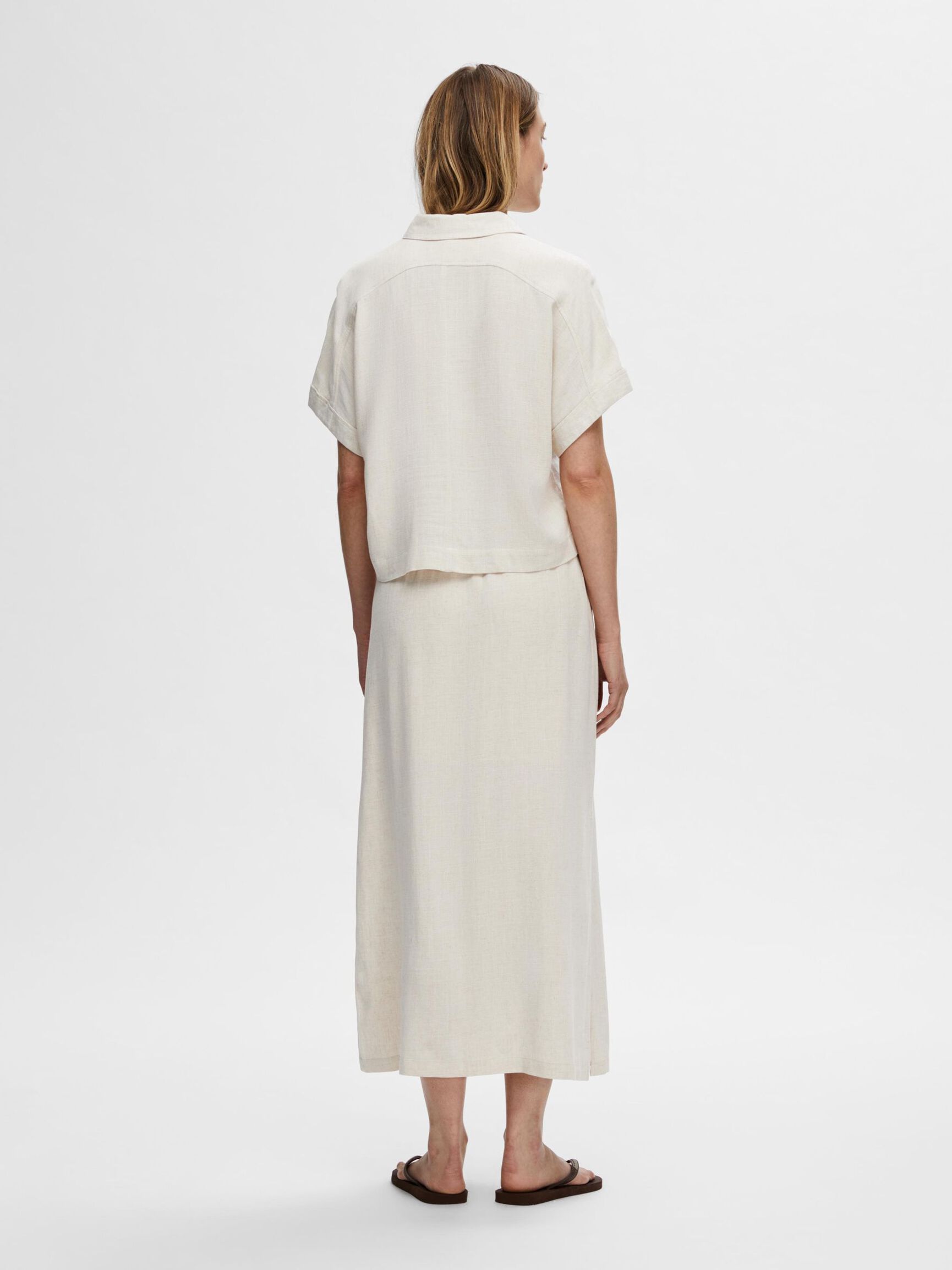 HIGH WAISTED MAXI SKIRT, Sandshell, highres