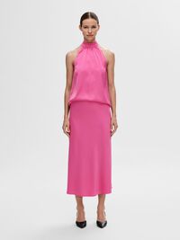 SATIN JUPE MI-LONGUE, Phlox Pink, highres