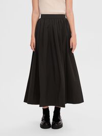 À TAILLE HAUTE JUPE MI-LONGUE, Black, highres
