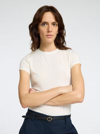 COUPE SLIM T-SHIRT RAS DU COU, Snow White, highres