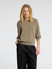 PUFF SLEEVE SWEATSHIRT, Vetiver, highres
