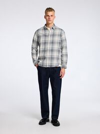 LONG SLEEVED FLANNEL SHIRT, Egret, highres