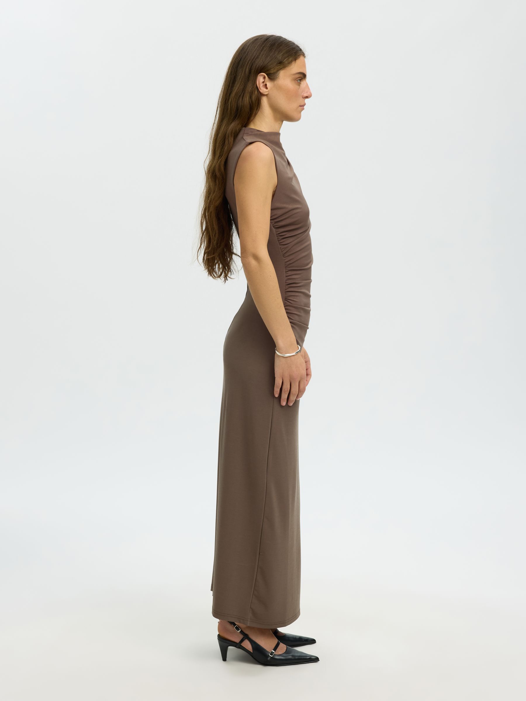 DRAPERET MAXIKJOLE, Chocolate Chip, highres