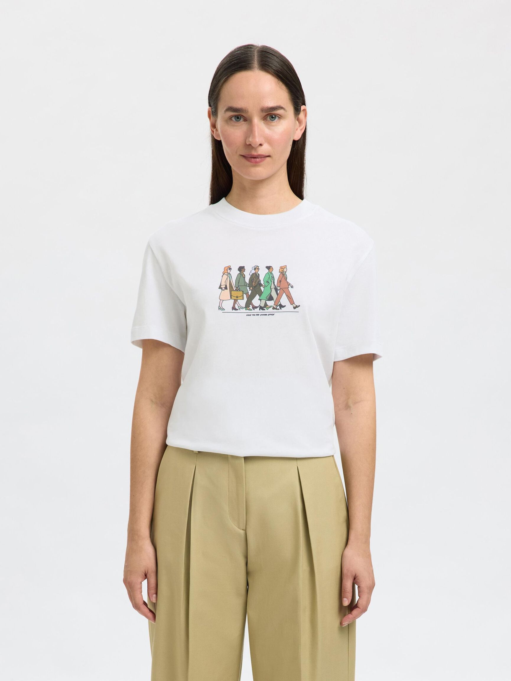 COTTON PRINTED T-SHIRT, Bright White, highres