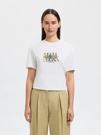 COTTON PRINTED T-SHIRT, Bright White, highres