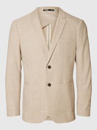 VISKOSEMIX SLIM FIT BLAZER, Oatmeal, highres