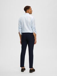 WOVEN WOOL BLEND TROUSERS, Navy Blazer, highres