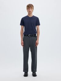 V-NECK T-SHIRT, Navy Blazer, highres
