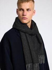 100% WOOL SCARF, Asphalt, highres