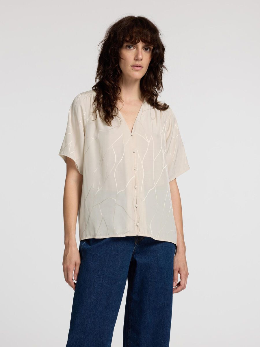 Selected PRINTED VISCOSE BLEND TOP, Birch, highres - 16095001_Birch_003.jpg