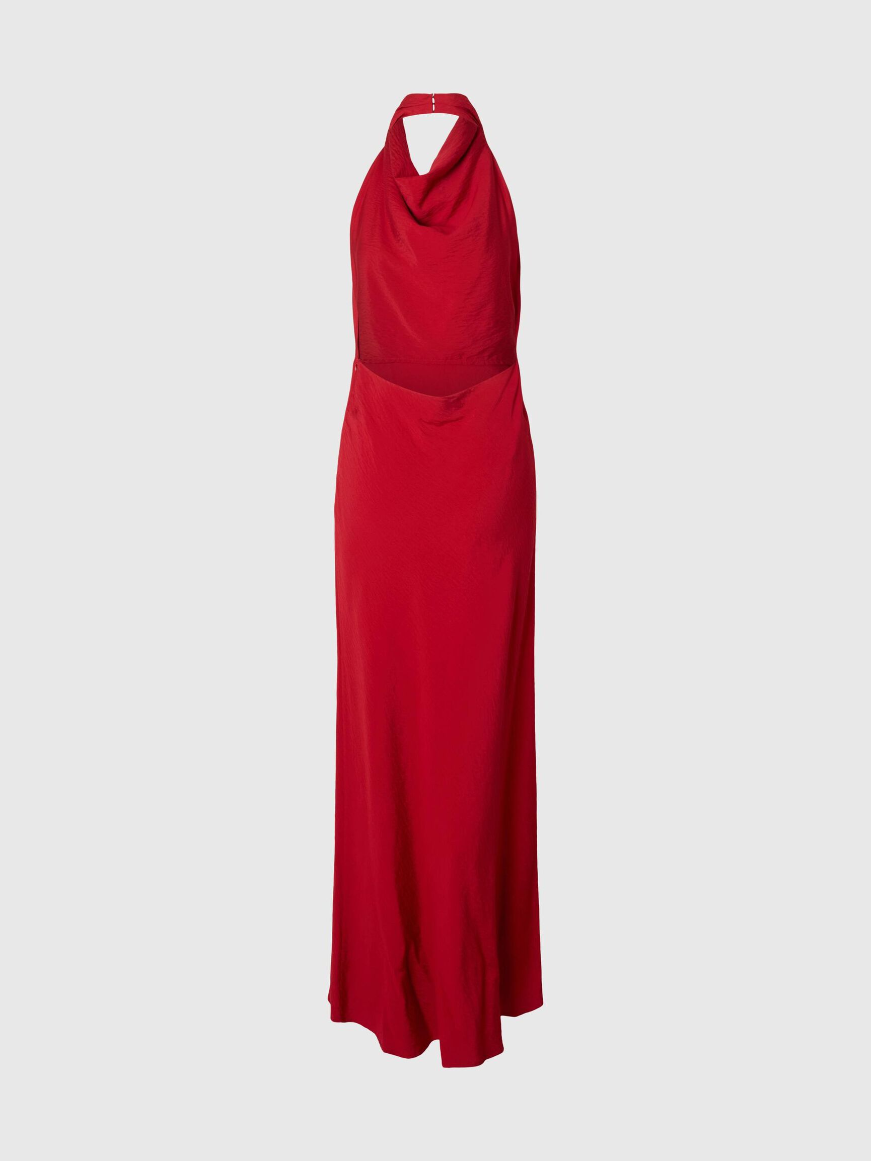 SLEEVELESS HALTERNECK DRESS, Savvy Red, highres