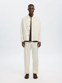 LINEN BLEND OVERSHIRT, Cloud Dancer, highres