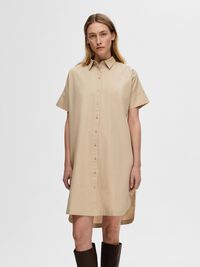 COTTON SHIRT DRESS, Humus, highres
