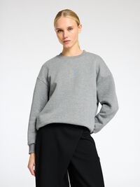 LANGE MOUWEN SWEATSHIRT, Medium Grey Melange, highres