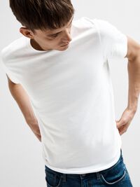 KORTÆRMET T-SHIRT, Bright White, highres
