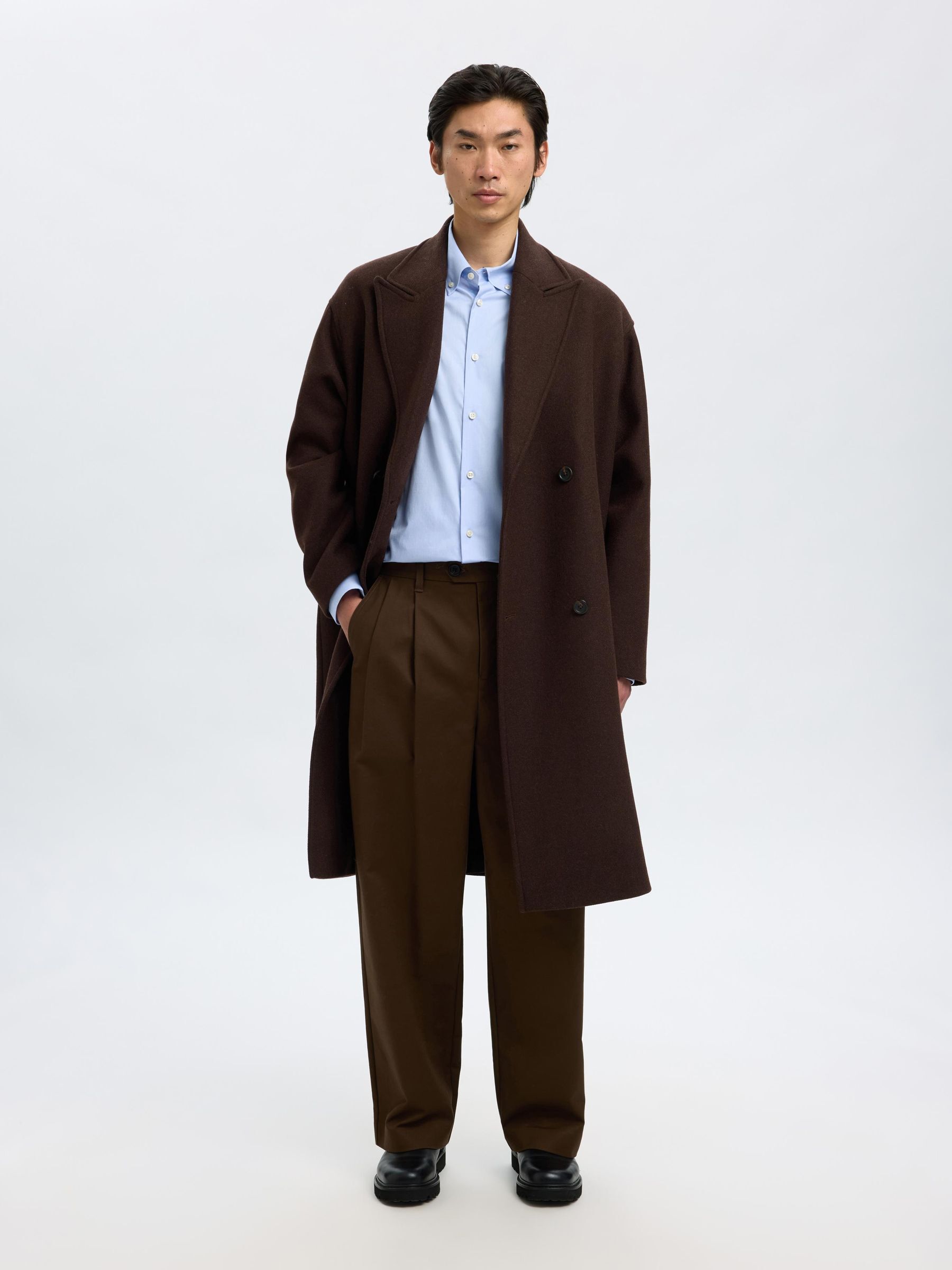 REGULAR FIT COTTON BUTTON-DOWN SHIRT, Light Blue, highres