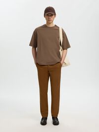 100% COTTON CREWNECK T-SHIRT, Chocolate Chip, highres