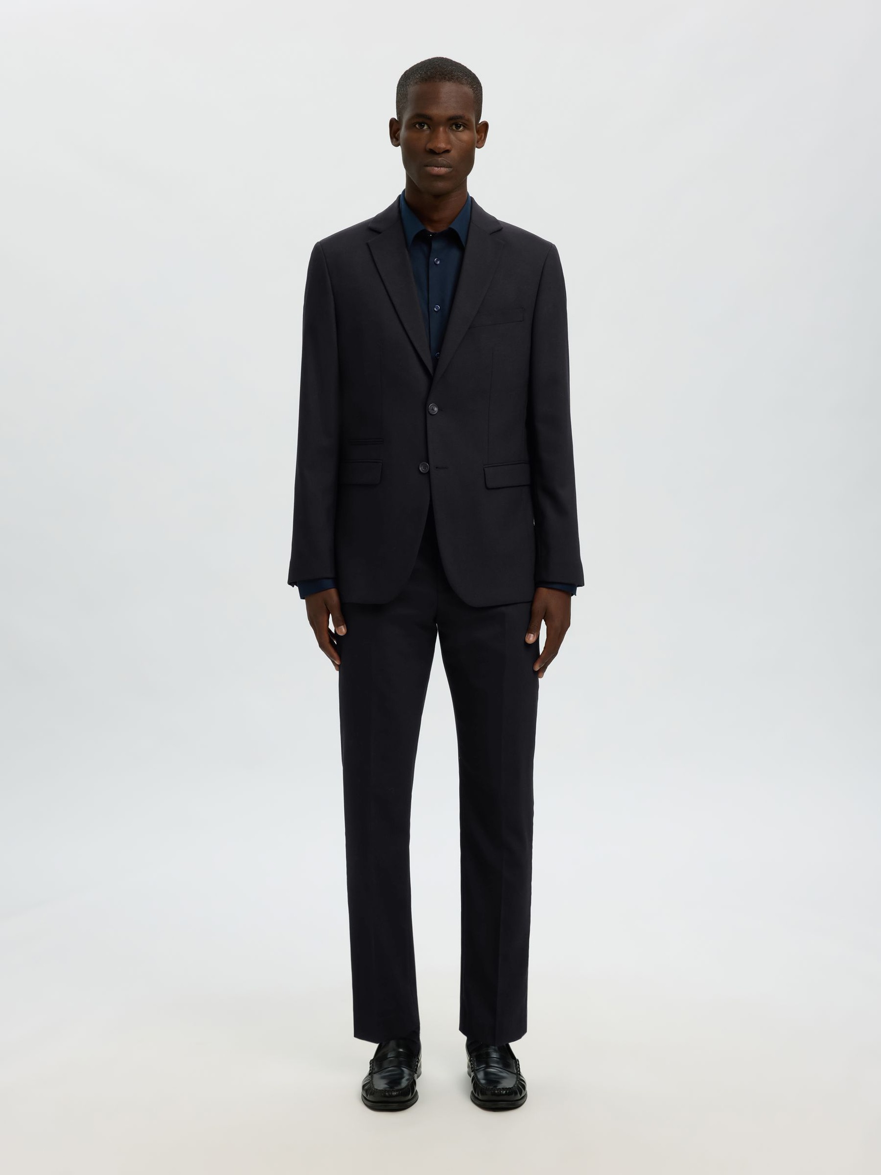 GEWEBTER WOLLGEMISCH BLAZER, Black, highres