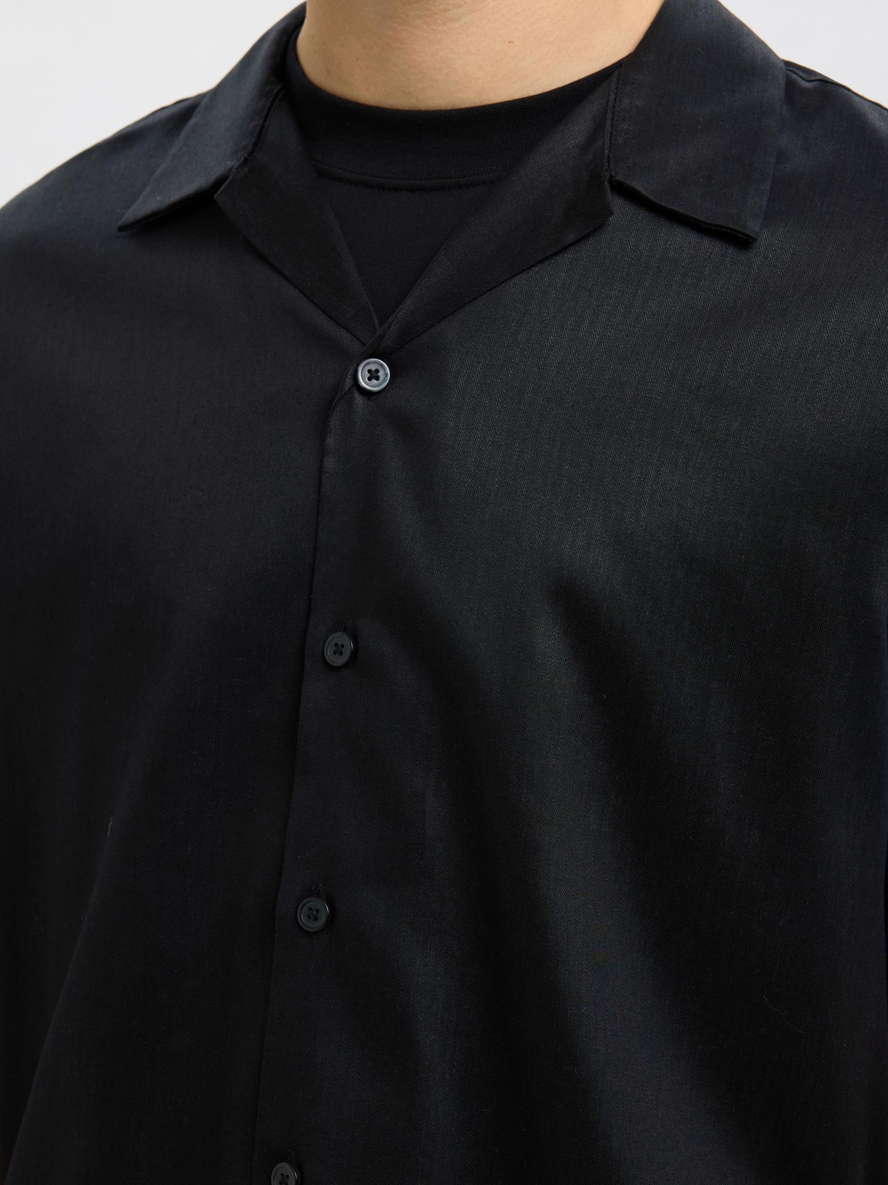 PRINT KURZARMHEMD, Black, highres