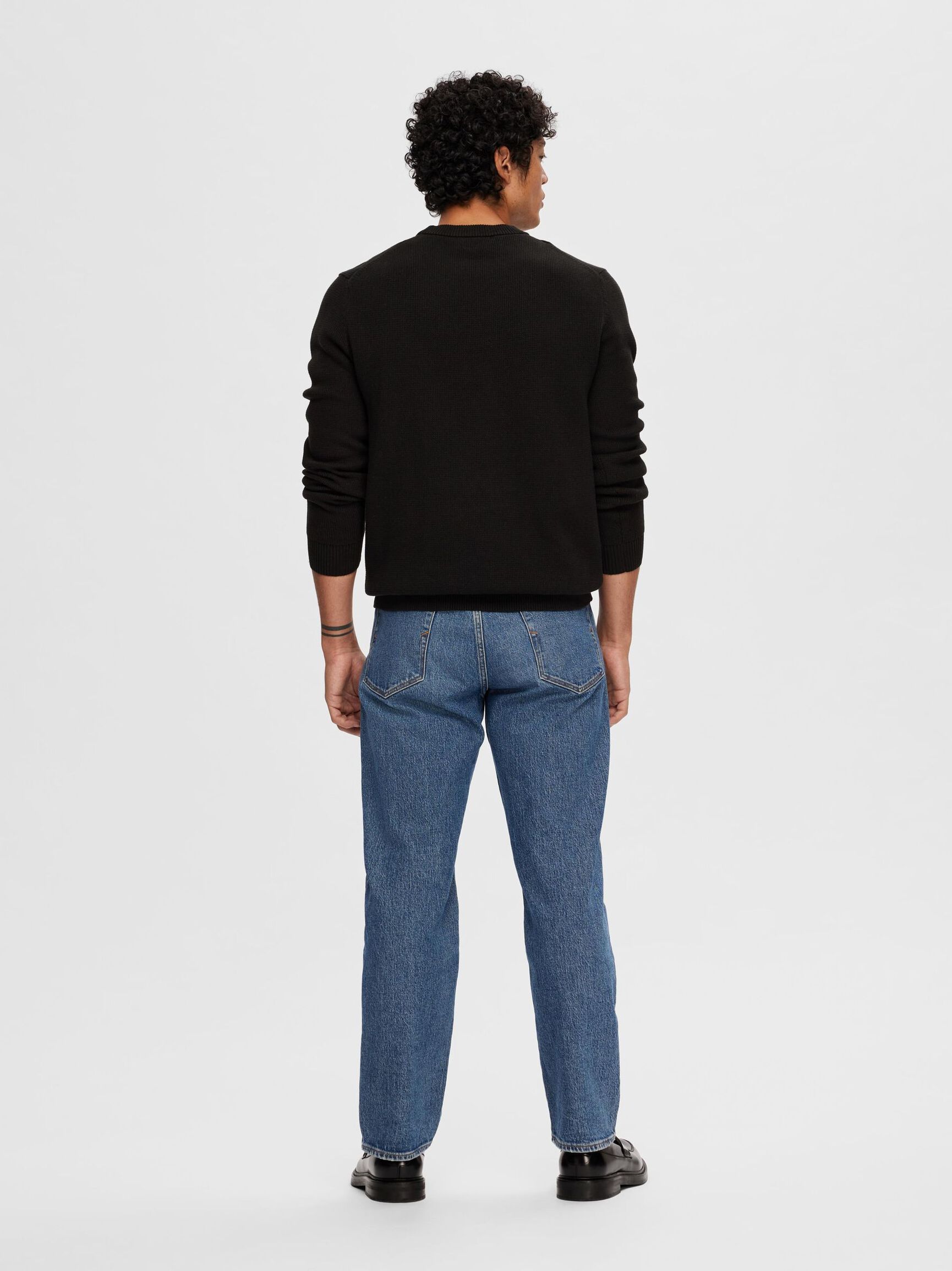 CREWNECK JUMPER, Black, highres