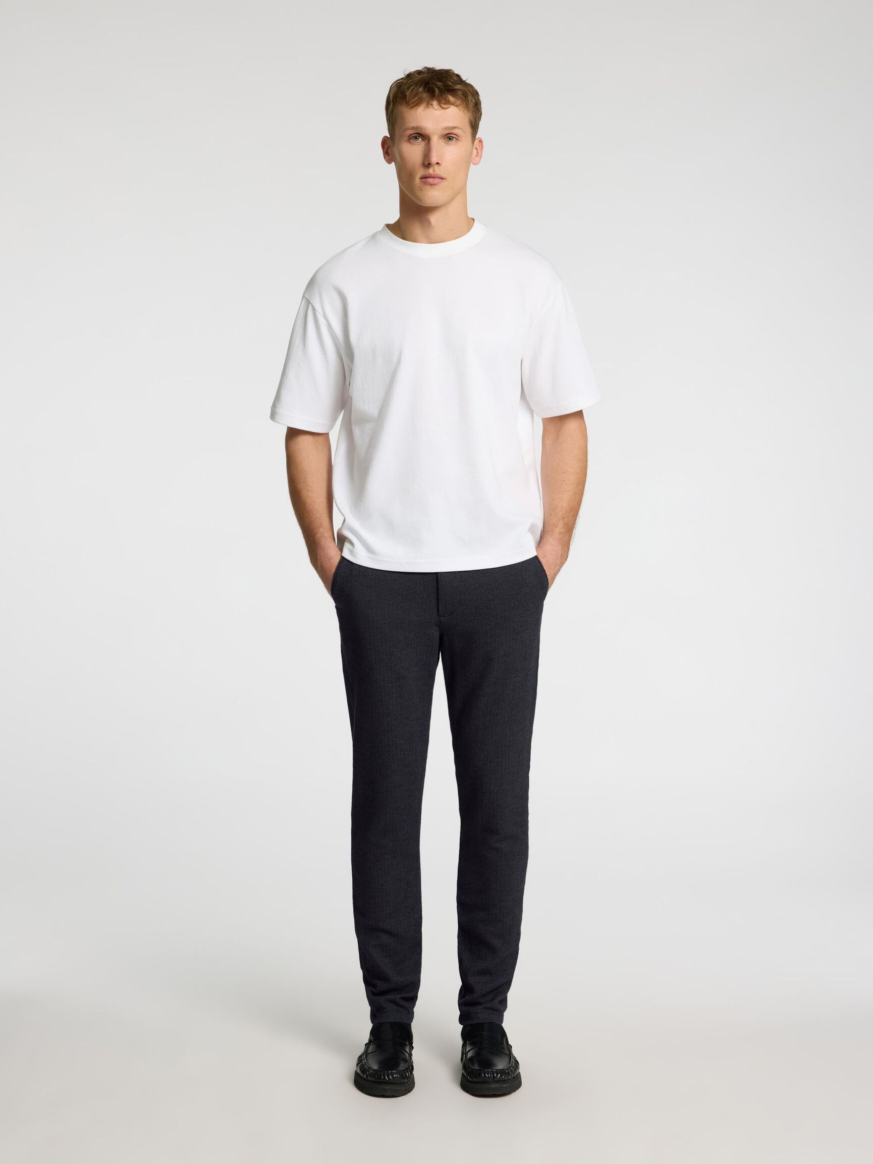 175 SLIM-FIT BRUSHED CHINOS, Dark Grey, highres