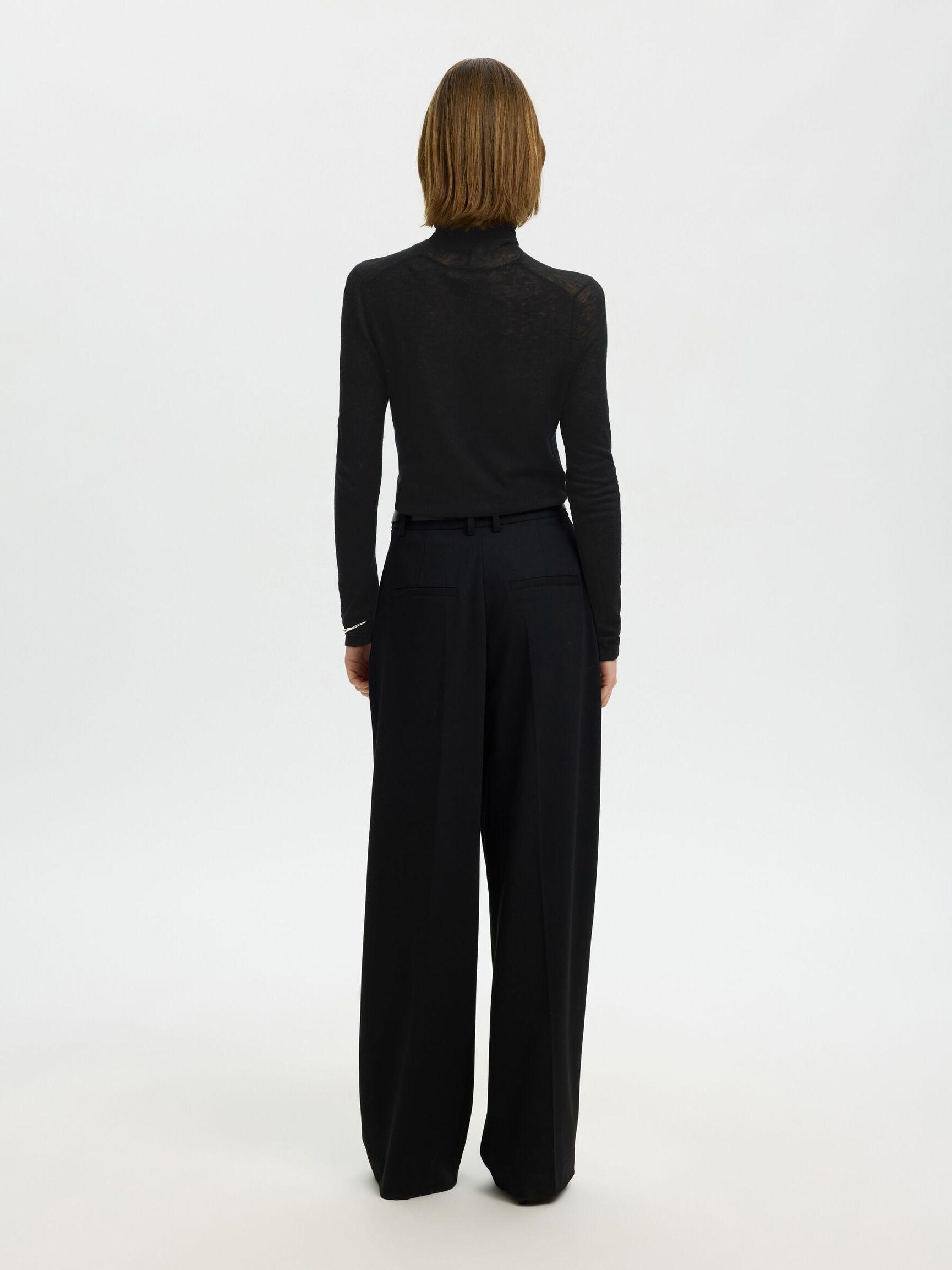 MERINO WOOL TURTLENECK, Black, highres