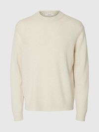 100% WOOL JUMPER, Egret, highres
