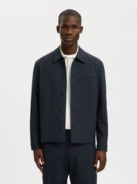 TAILORED OVERSHIRT, Dark Sapphire, highres