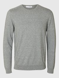 MANCHES LONGUES PULL EN MAILLE, Light Grey Melange, highres