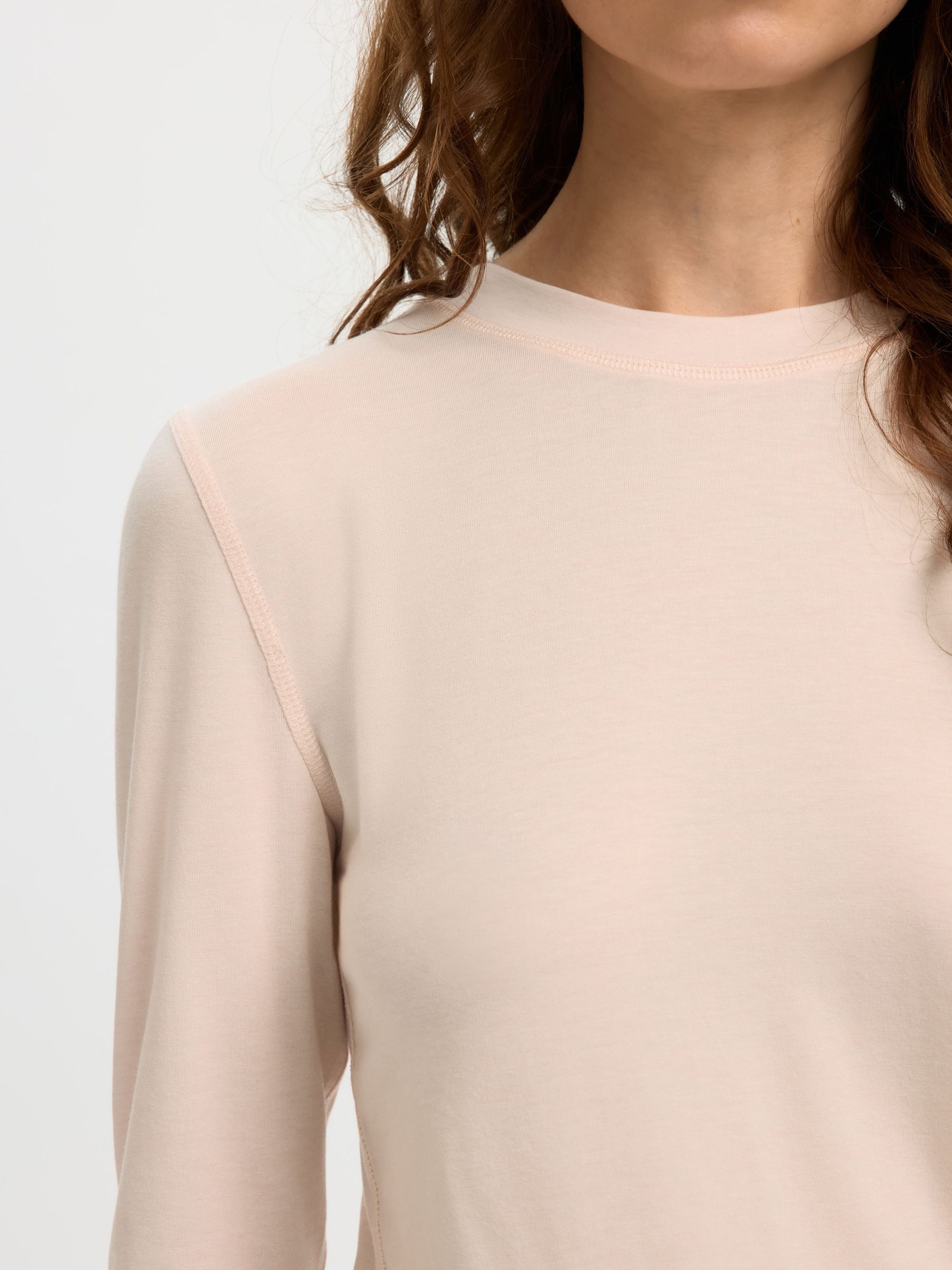SLIM FIT TOP MET LANGE MOUWEN, Pale Dogwood, highres