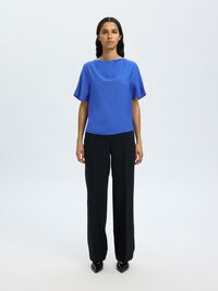 TOP A MANICHE CORTE, Dazzling Blue, highres