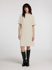 PRINTED VISCOSE BLEND MINI DRESS, Birch, highres