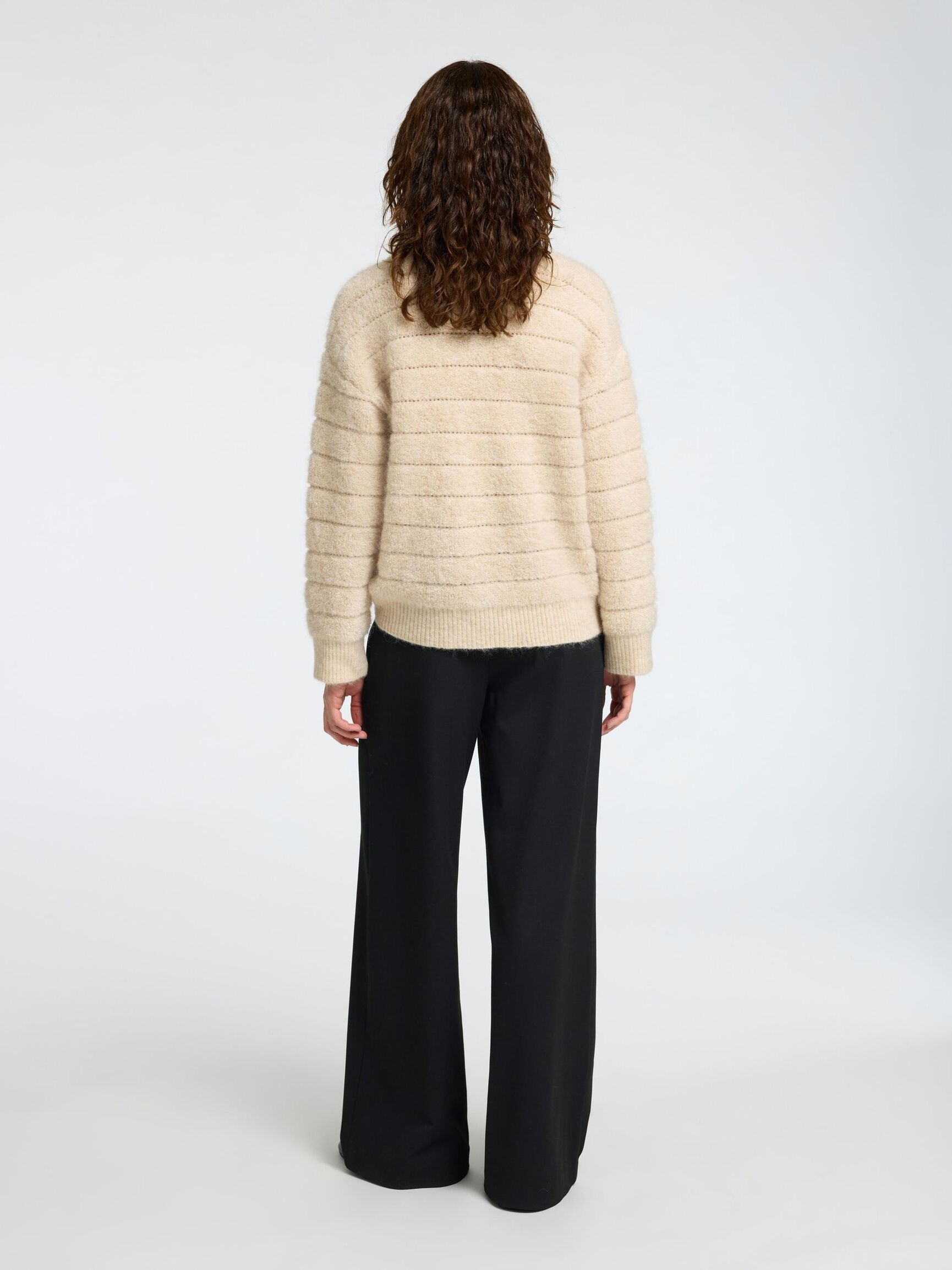 WOLLGEMISCH PULLOVER MIT HOHEM KRAGEN, Birch, highres