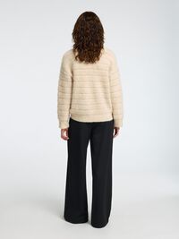 WOLLGEMISCH PULLOVER MIT HOHEM KRAGEN, Birch, highres